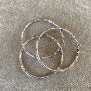 Brighton 1-1/2” hoop earrings - three!